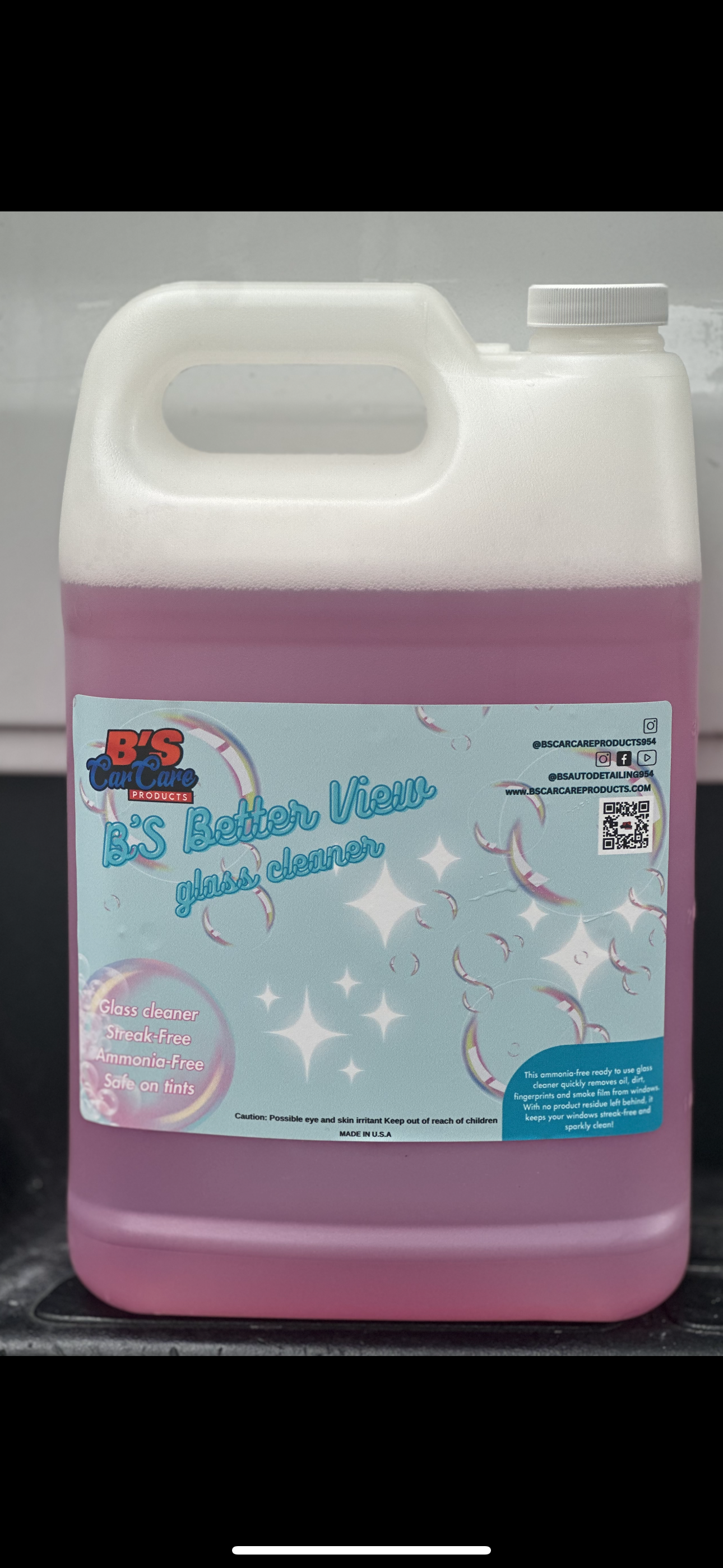 B’S BETTER VIEW GLASS CLEANER (1 gallon)